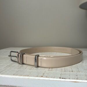 Anthropologie Cream Genuine Leather Belt Size S